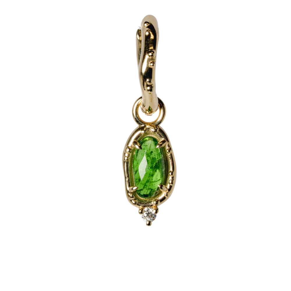 Chrome Diopside Pickle Huggie Hoop iii