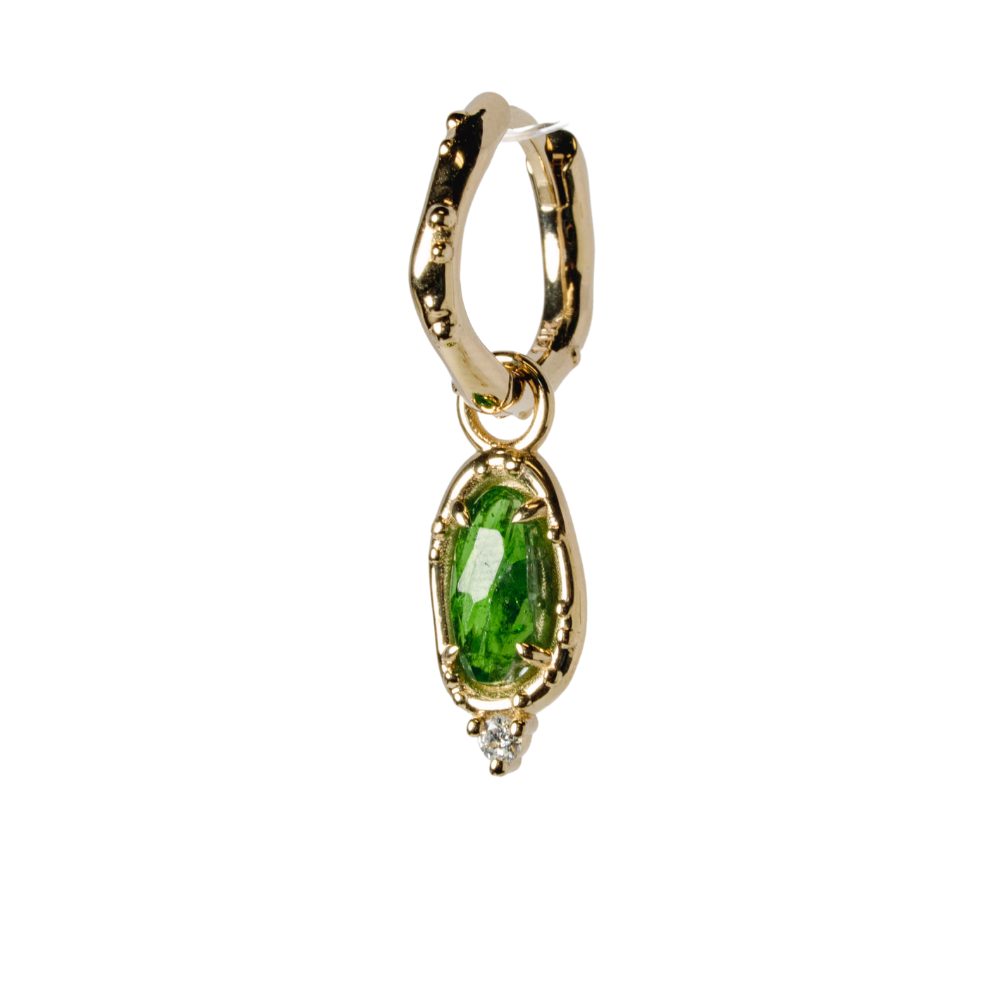 Chrome Diopside Pickle Huggie Hoop iii