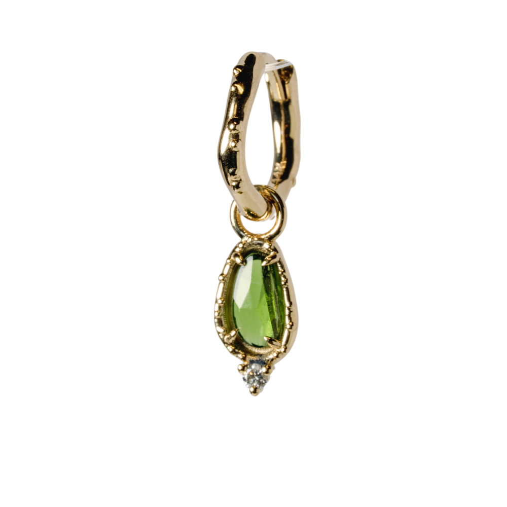 Chrome Diopside Pickle Huggie Hoop iv