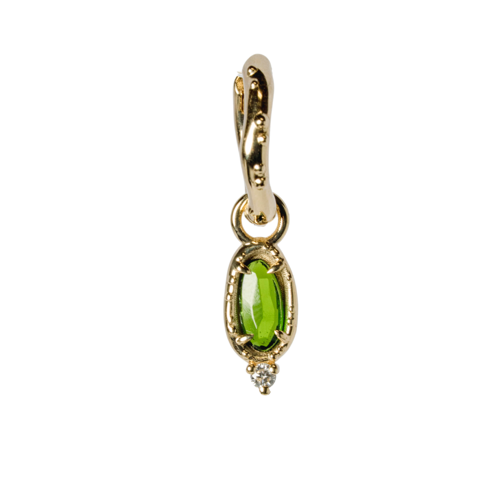 Chrome Diopside Pickle Huggie Hoop ii