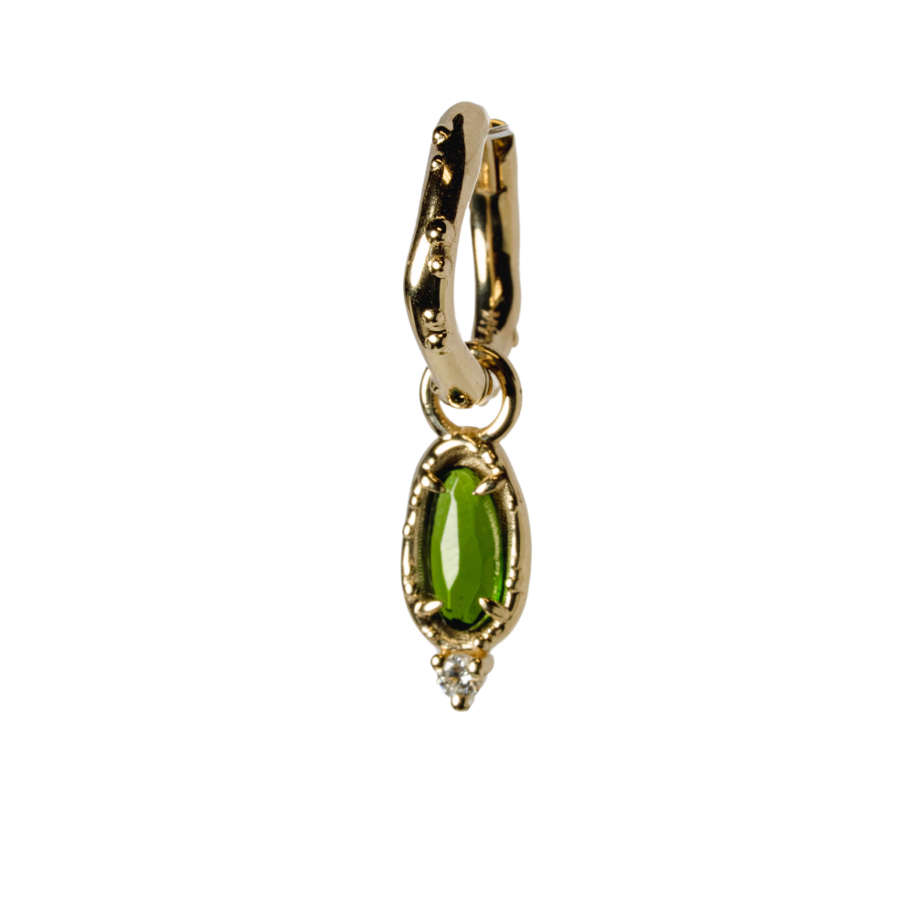 Chrome Diopside Pickle Huggie Hoop ii
