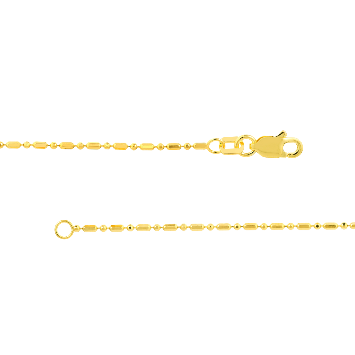 The 1.2mm Diamond Cut Bead and Barrel Chain