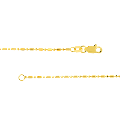 The 1.2mm Diamond Cut Bead and Barrel Chain